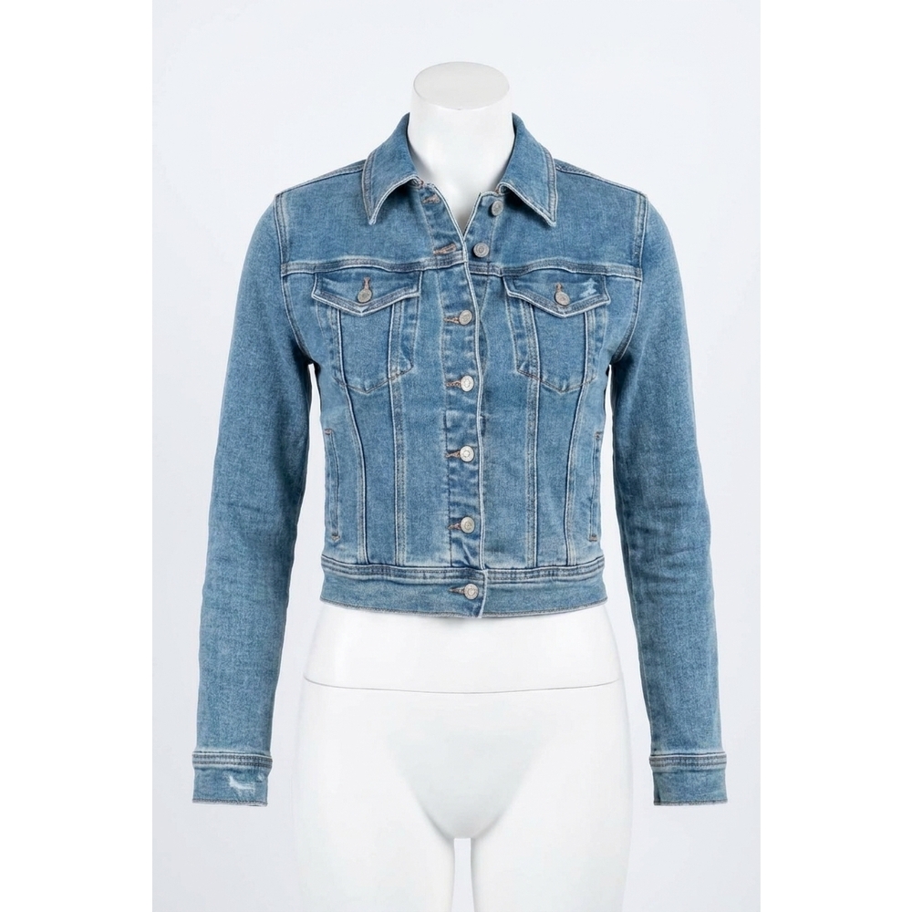 NEW JUDY BLUE classic vintage wash denim jacket in blue